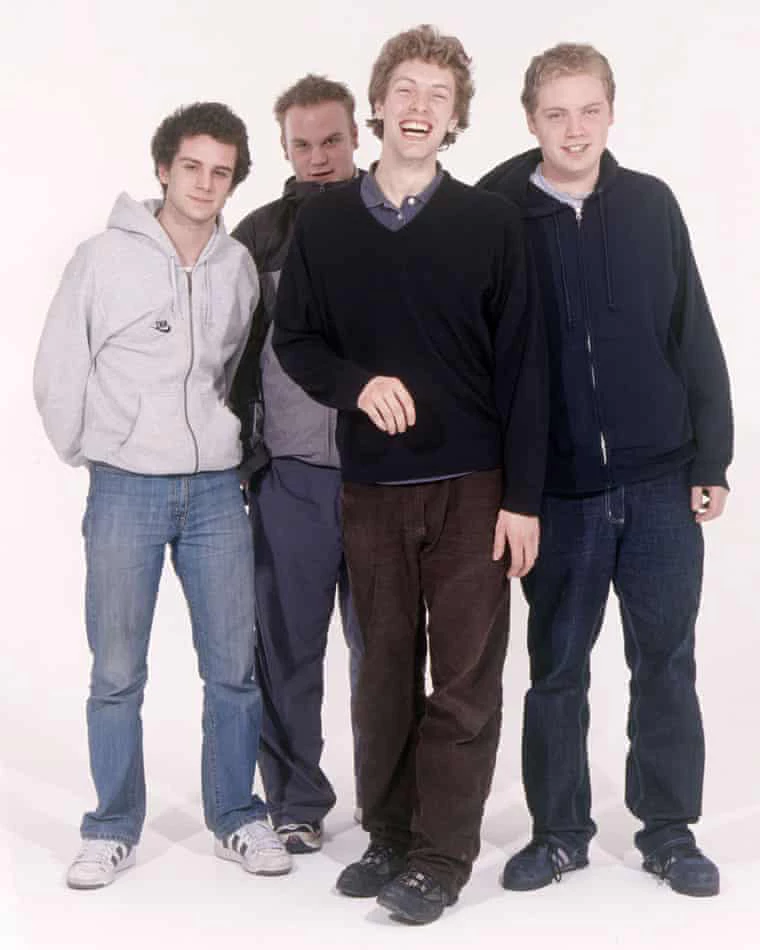Coldplay band members, early photo from around the late 90s